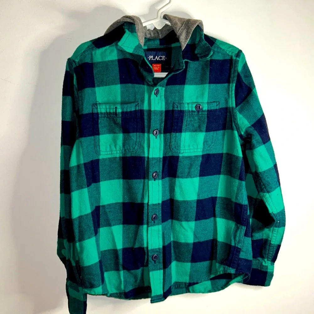 The Children’s Place Hooded Flannel Size 7/8